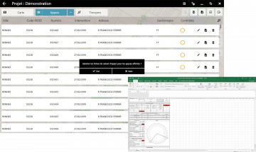 Vue fiche appui de la fonctionnalité FiberScript de déploiement du réseau aérien