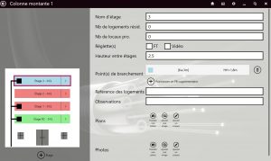 Vue générale fonctionnalité FiberScript dédiée à la saisie des fiches immeubles