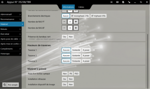 Vue relevé d'appuis de la mise à jour de notre logiciel FiberScript